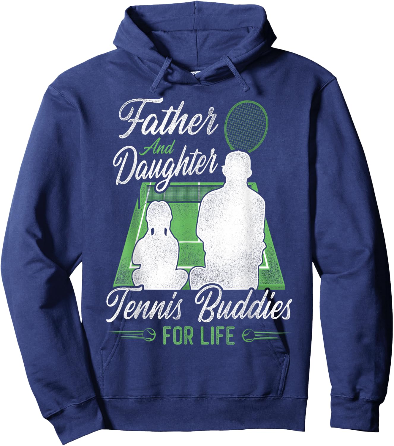 Funny Tennis Player Racket Dad Daughter Father And Daughter Hoodie - Hoodie | Navy