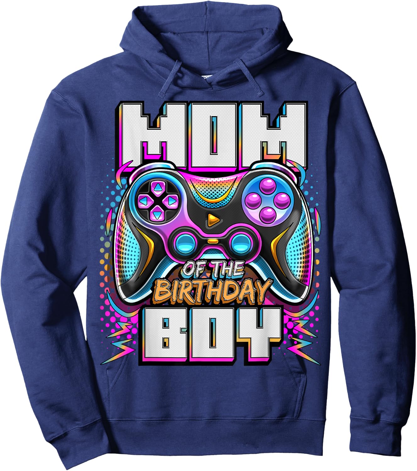 Mom of the Birthday Boy Matching Video Game Birthday Party Hoodie - Hoodie | Navy