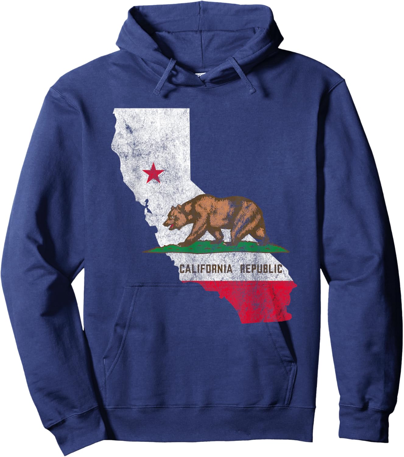 Vintage California Republic Flag CA USA State Patriot Hoodie - Hoodie | Navy