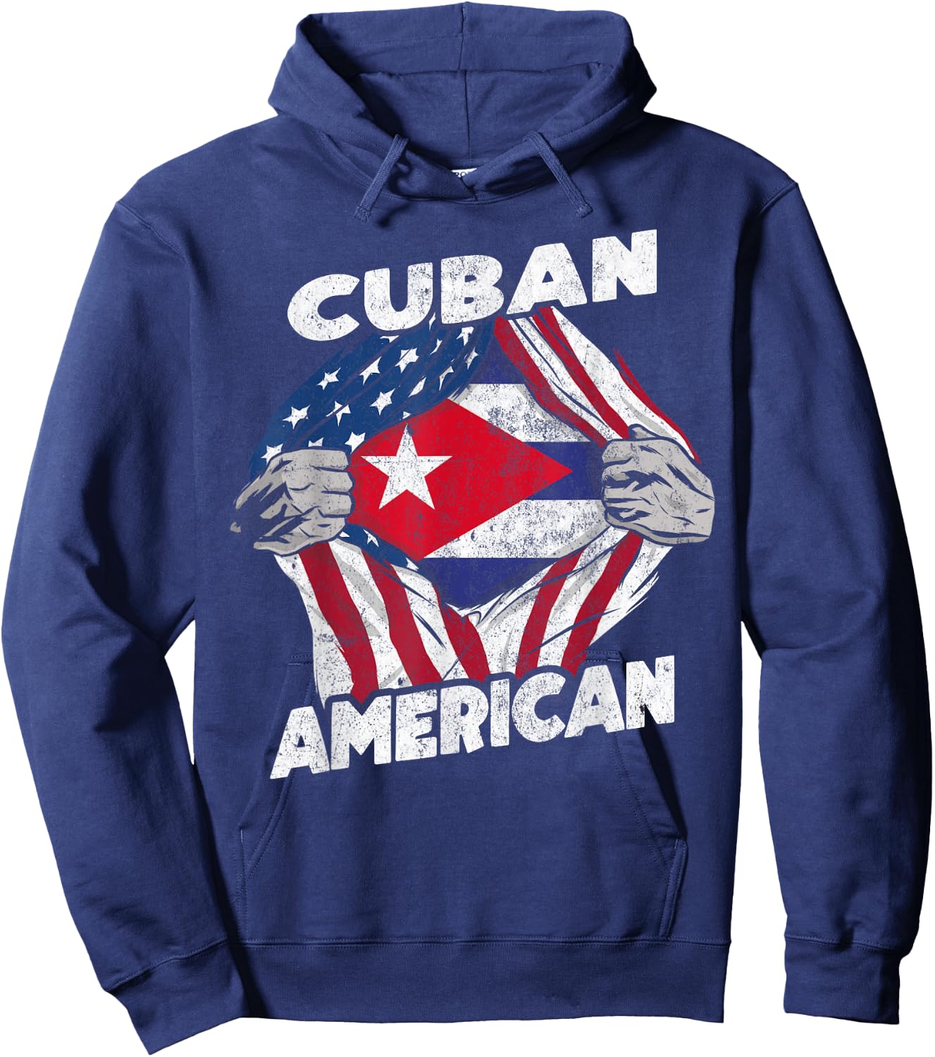 Cuban And American Flag Cuba Proud Hoodie - Hoodie | Navy