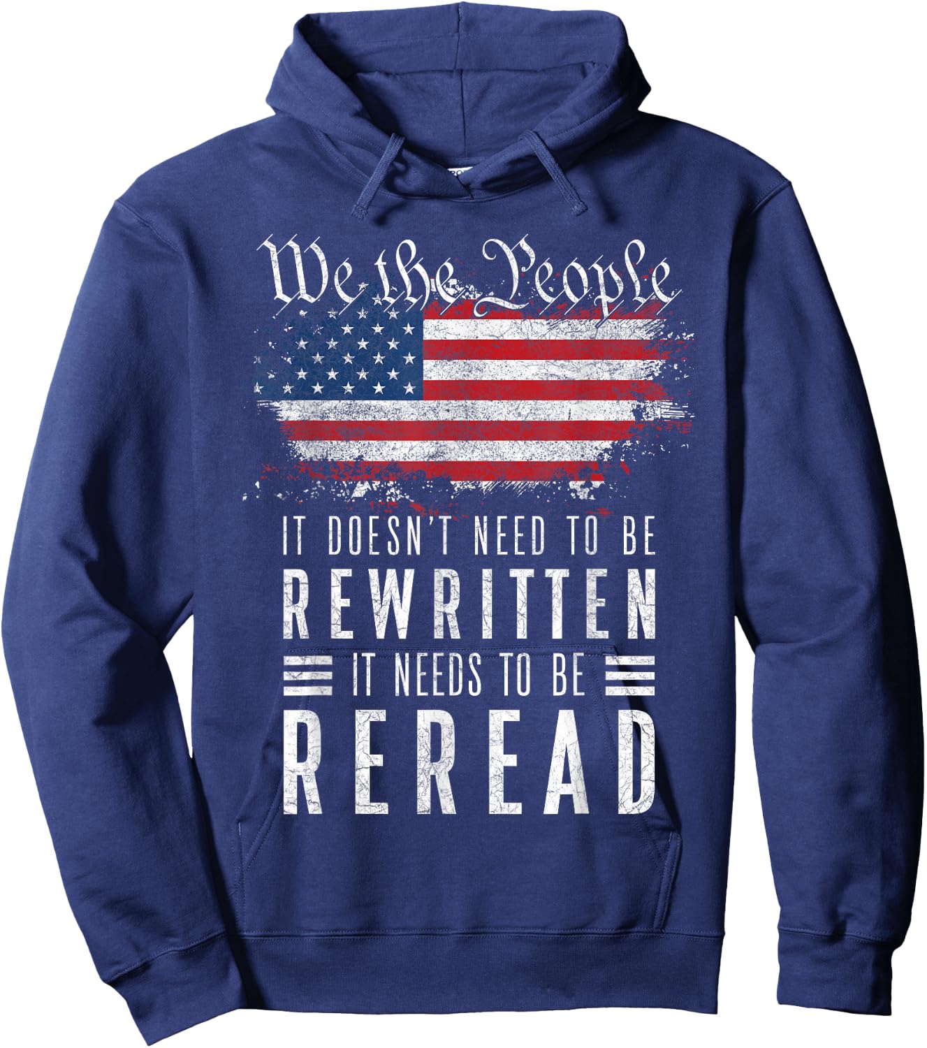 It Doesn't Need to Be Rewritten It Needs to Be Reread Small Hoodie - Hoodie | Navy