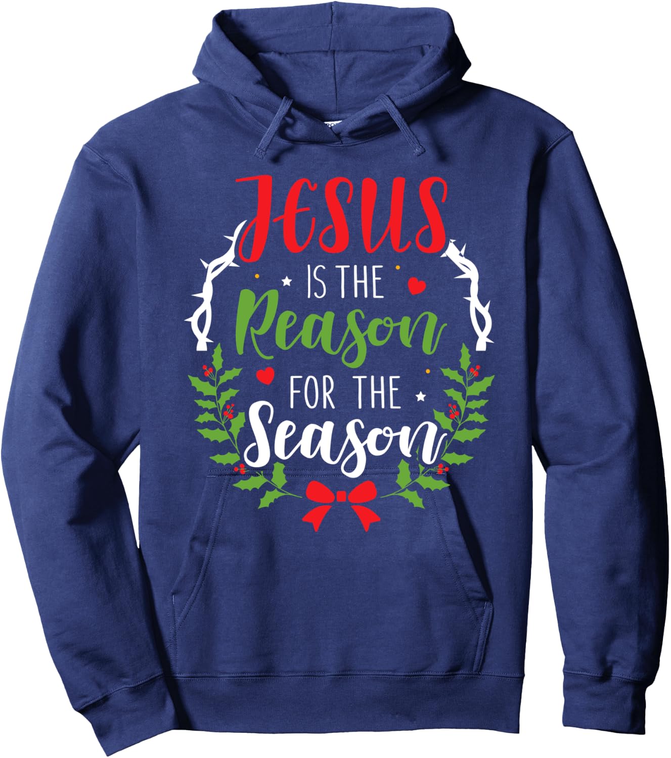 Jesus is the reason for the season christian christmas Hoodie - Hoodie | Navy