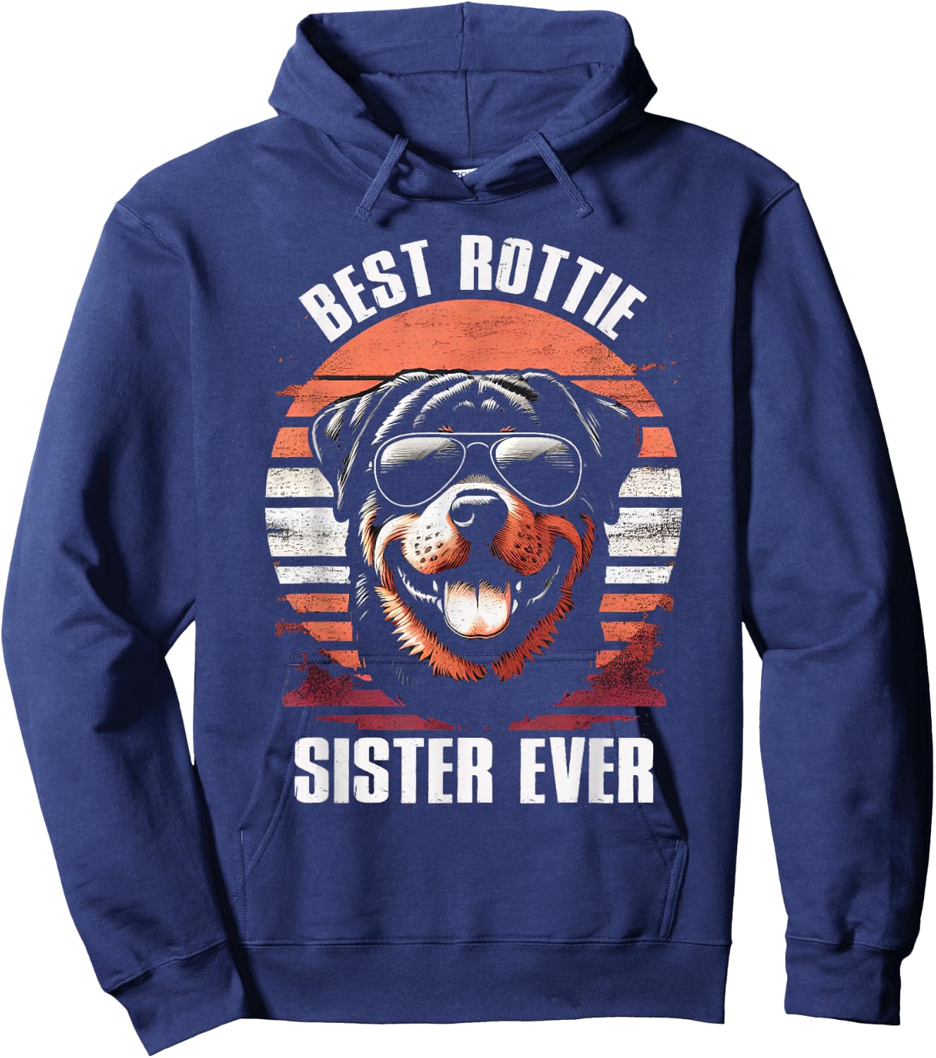 Best Rottie Sister Ever Rottweiler Dog Vintage Women Kids Hoodie - Hoodie | Navy