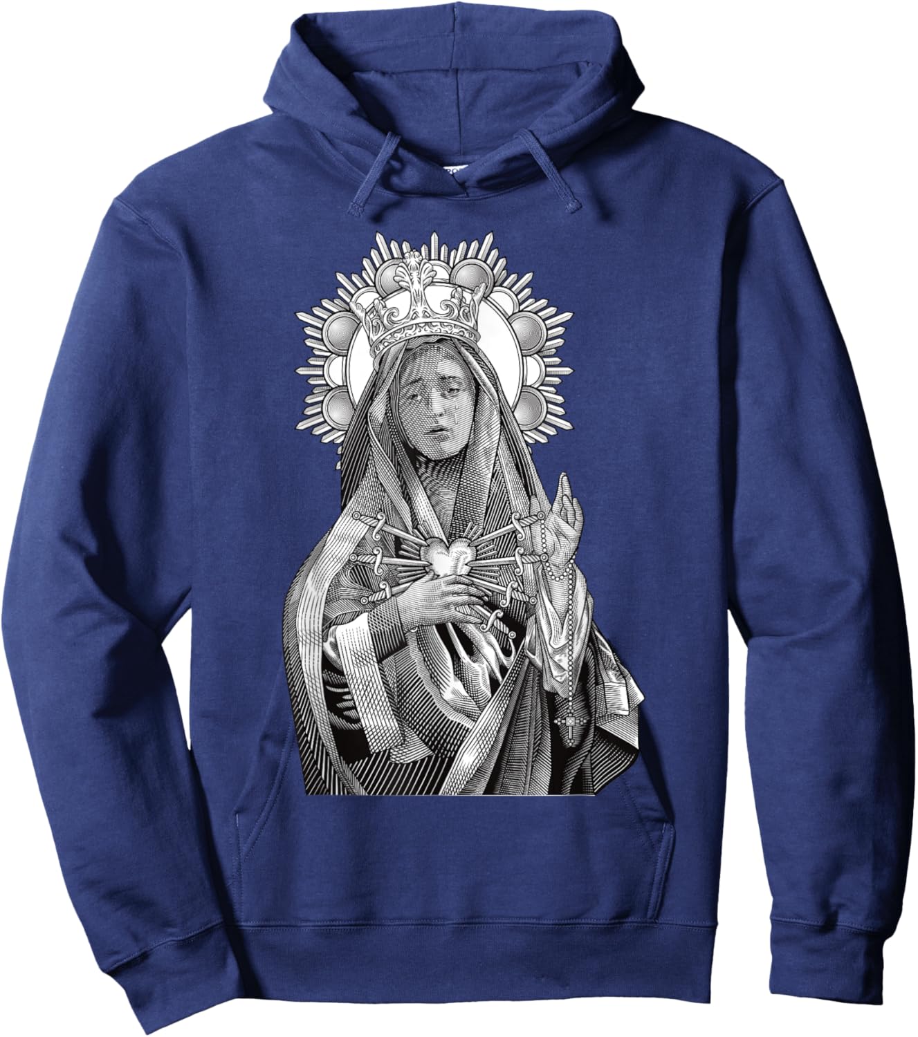 Mater Dolorosa Our Lady of Sorrows Virgin Mary Catholic Hoodie - Hoodie | Navy