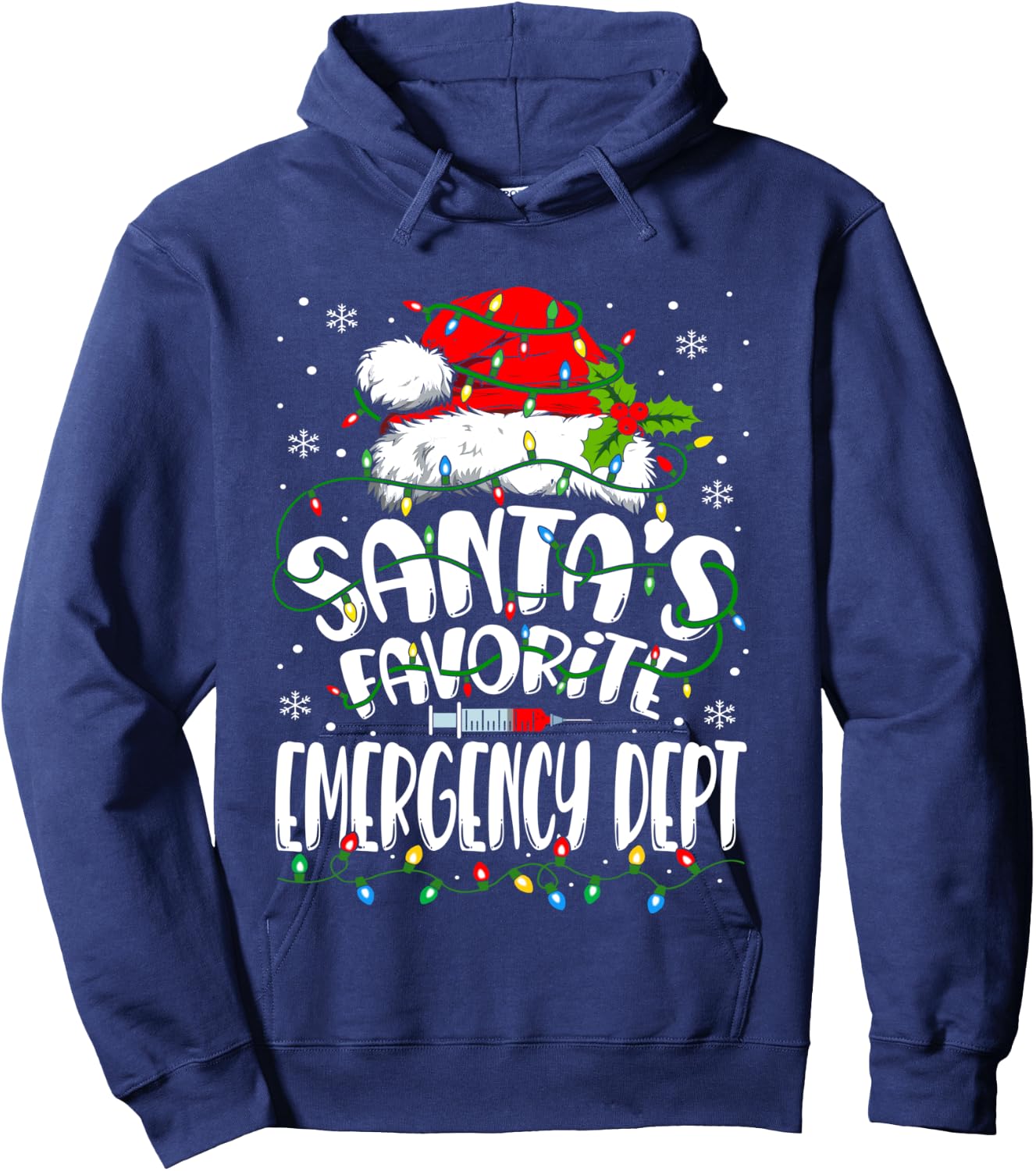 Santa Favorite Emergency Department Christmas ER Nurse Hoodie - Hoodie | Navy
