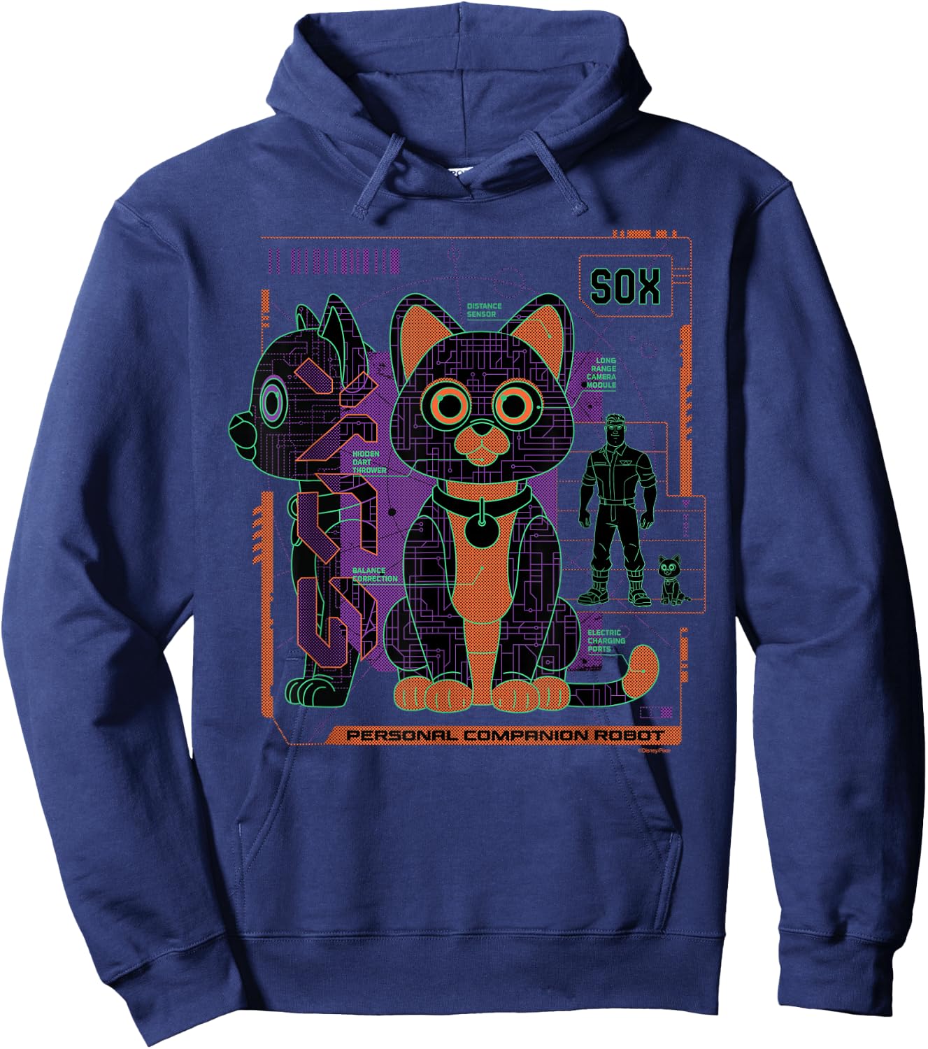 Disney Pixar Lightyear Sox Personal Companion Robot Hoodie - Hoodie | Navy