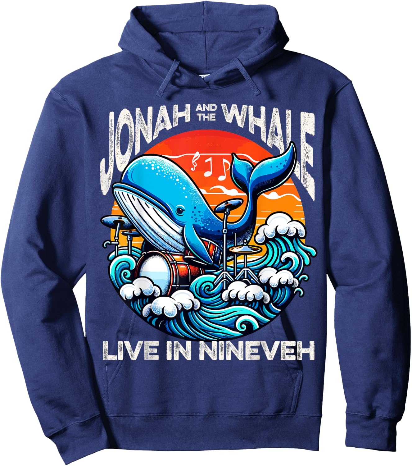 Jonah Whale Funny Rock Band Vintage Funny Christian Hoodie - Hoodie | Navy