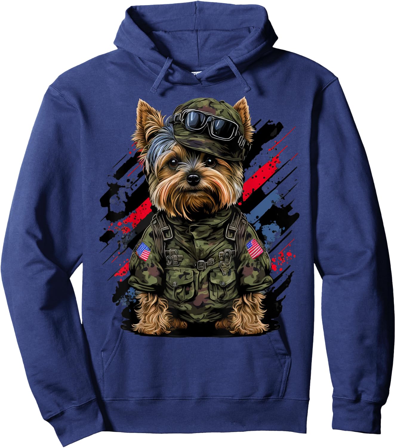 Soldier Yorkshire Terrier Army Military Yorkshire Terrier Hoodie - Hoodie | Navy