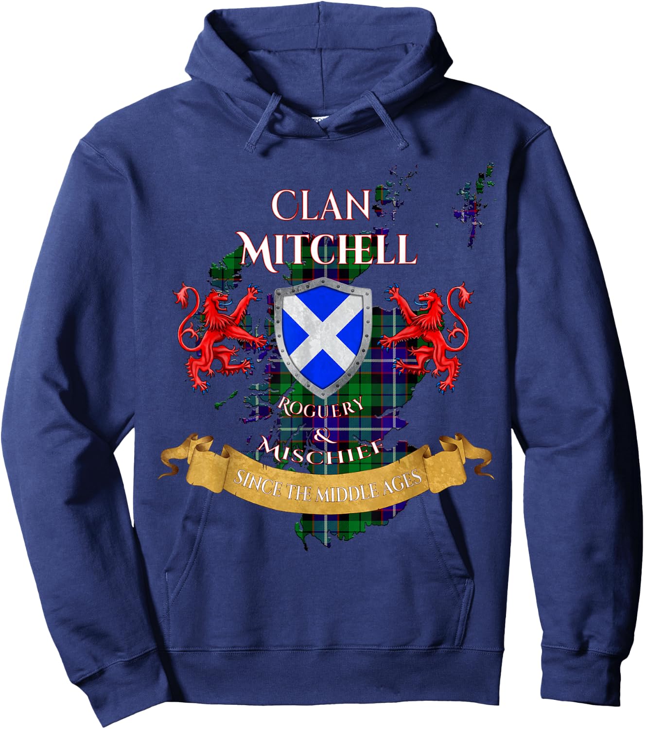 Mitchell Scottish Family Clan Middle Ages Mischief Hoodie - Hoodie | Navy