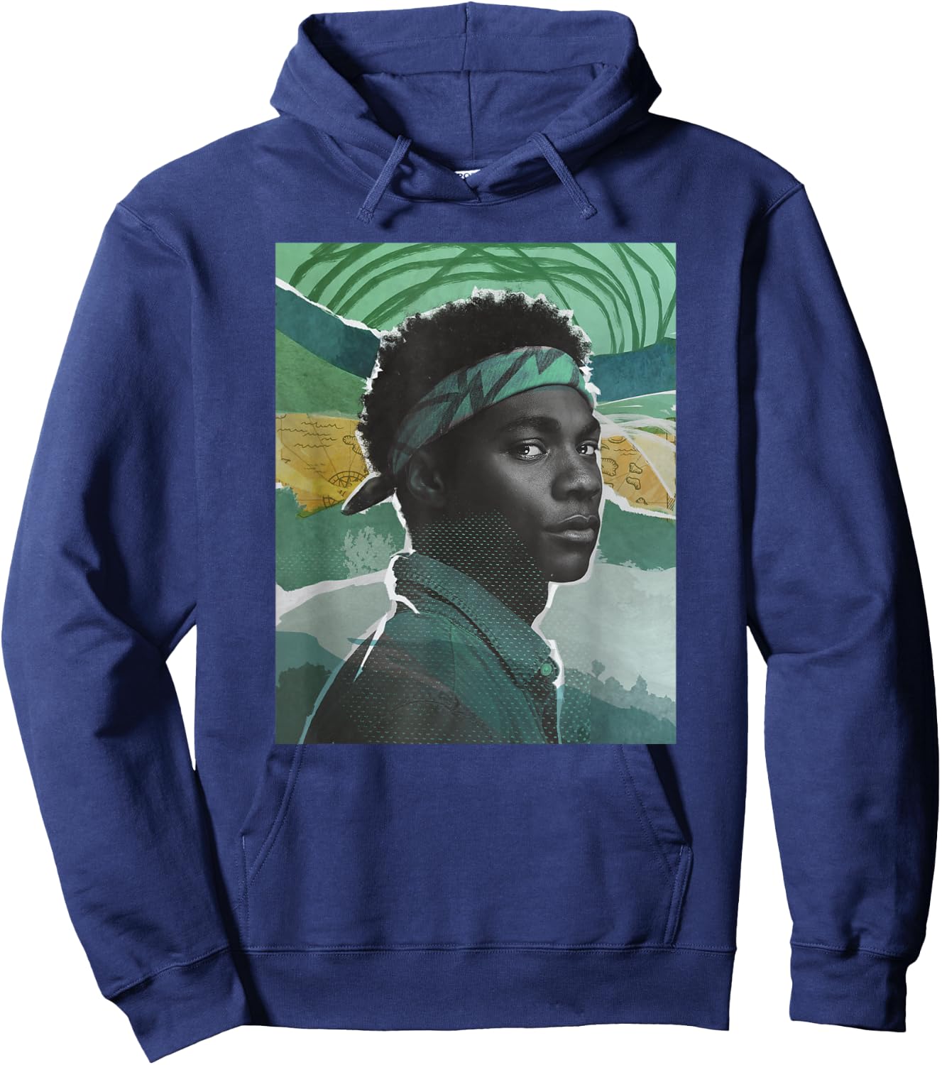 Outer Banks Season 3 Pope Heyward Mixed Collage Portrait Hoodie - Hoodie | Navy