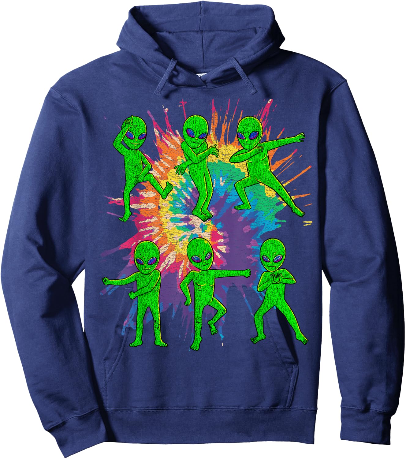 Dancing Alien Halloween Aliens Tie Dye Dance Kids Boys Girls Hoodie - Hoodie | Navy