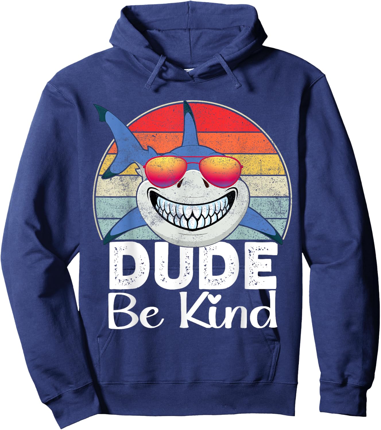 Dude Be Kind Shark Unity Day Orange Anti Bullying 2025 Kids Hoodie - Hoodie | Navy