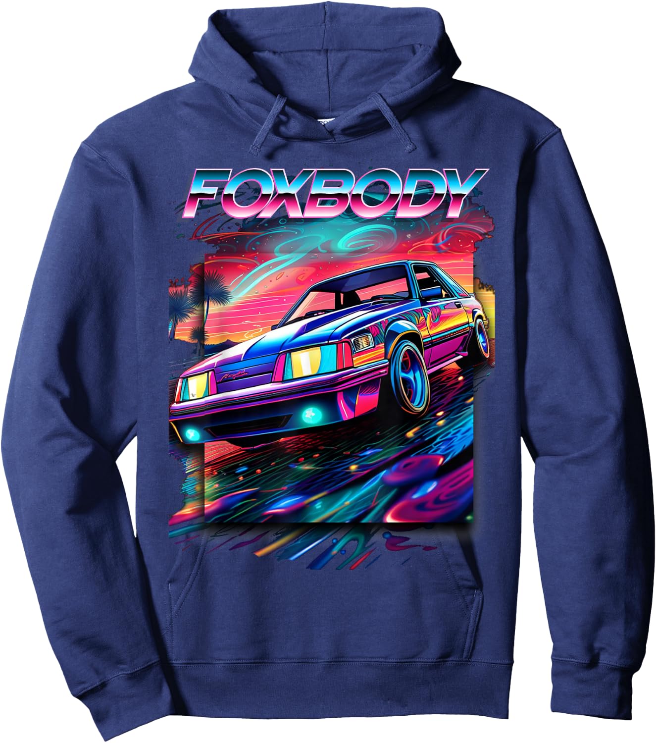 Foxbody, Foxbody Nation, Foxbody stang, Car enthusiast Hoodie - Hoodie | Navy