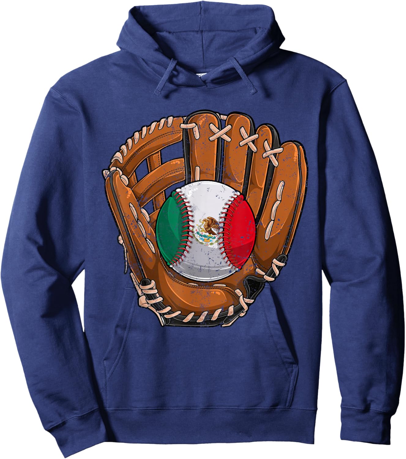 Mexico Flag Baseball Ball Softball Mexican Sport Player Hoodie - Hoodie | Navy