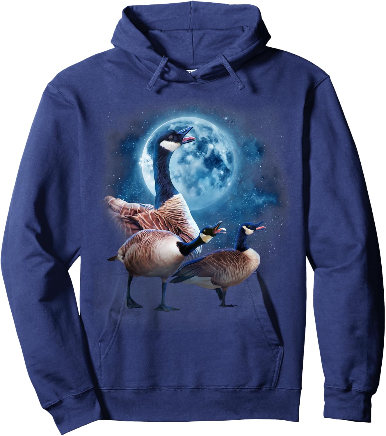 Canadian Goose Shirt - Howling at the Moon Silly Goose Hoodie - Hoodie | Navy