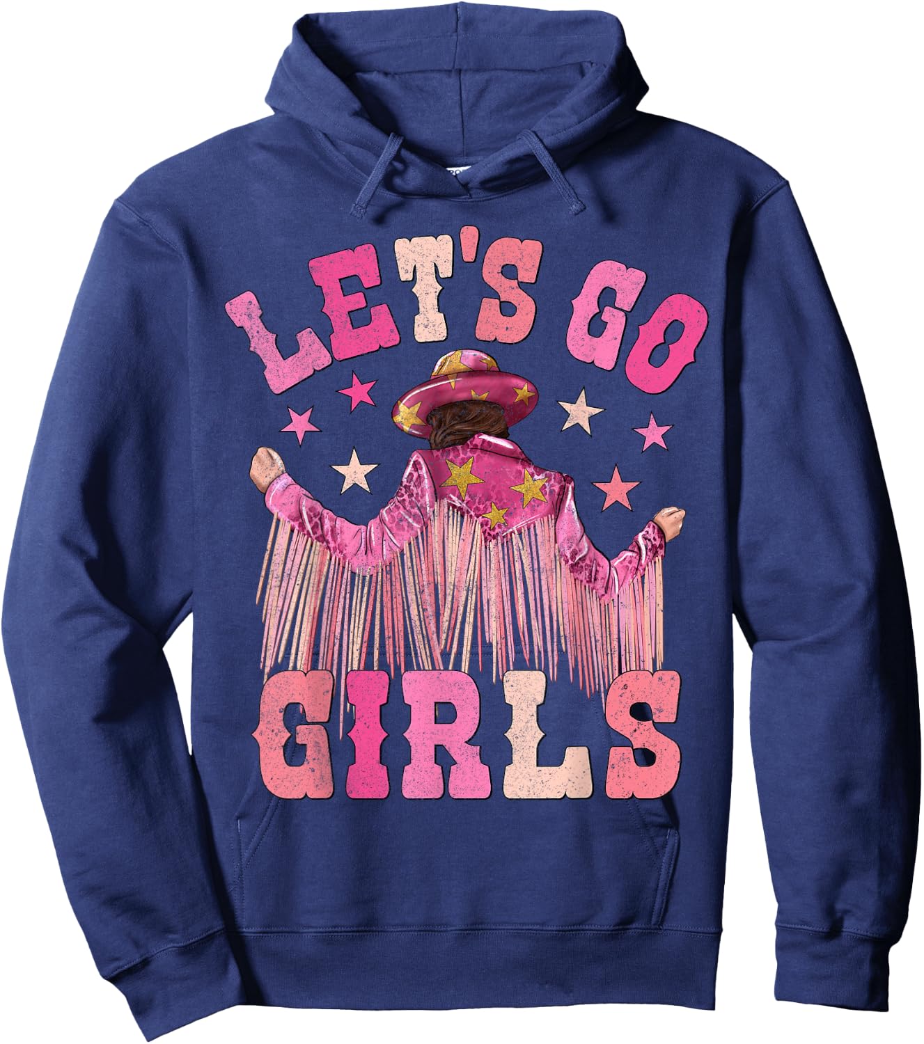 Let's Go Girls Western Country Cowgirl Bachelorette Matching Hoodie - Hoodie | Navy