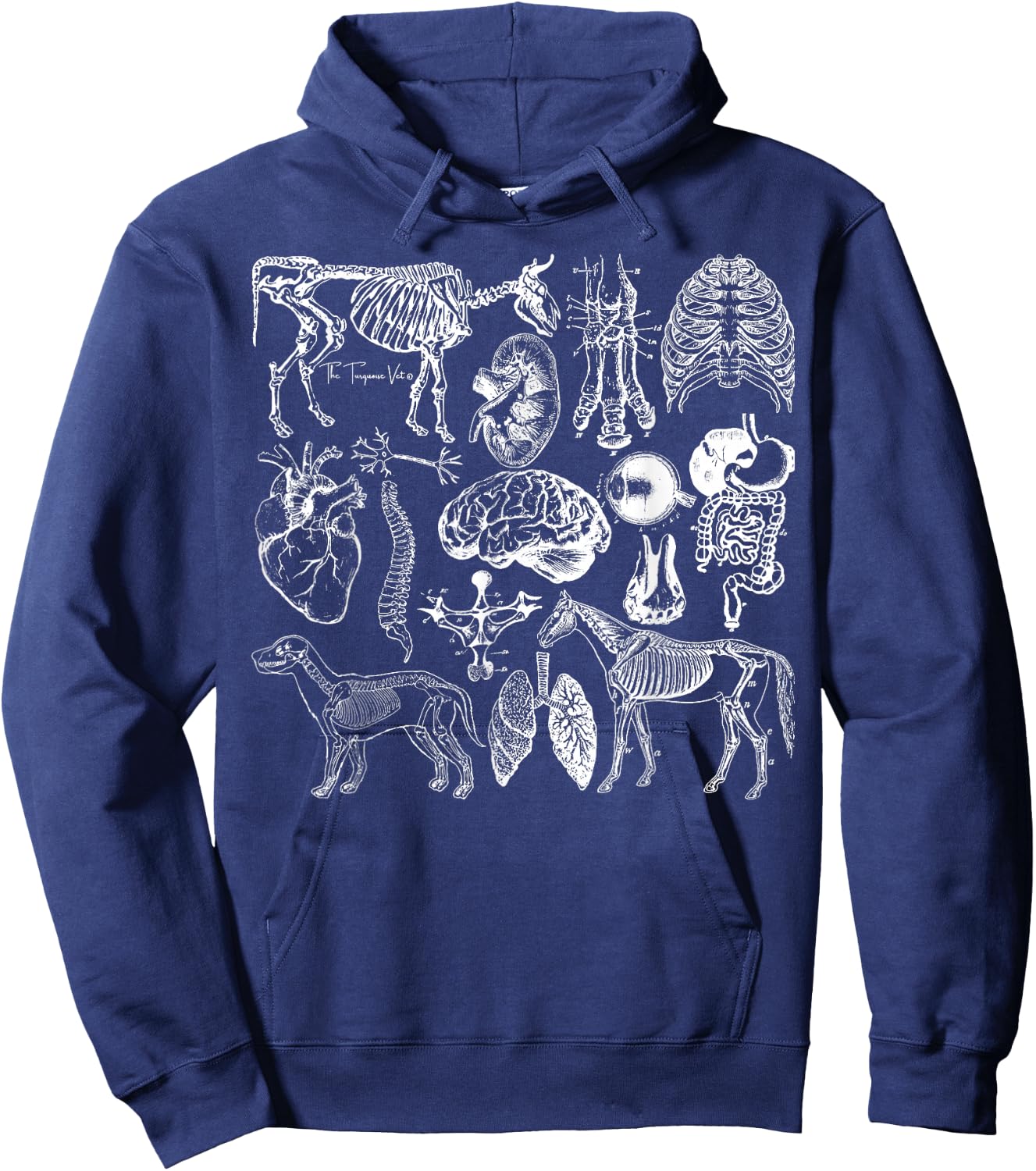 Veterinary Anatomy Animal Design Hoodie - Hoodie | Navy