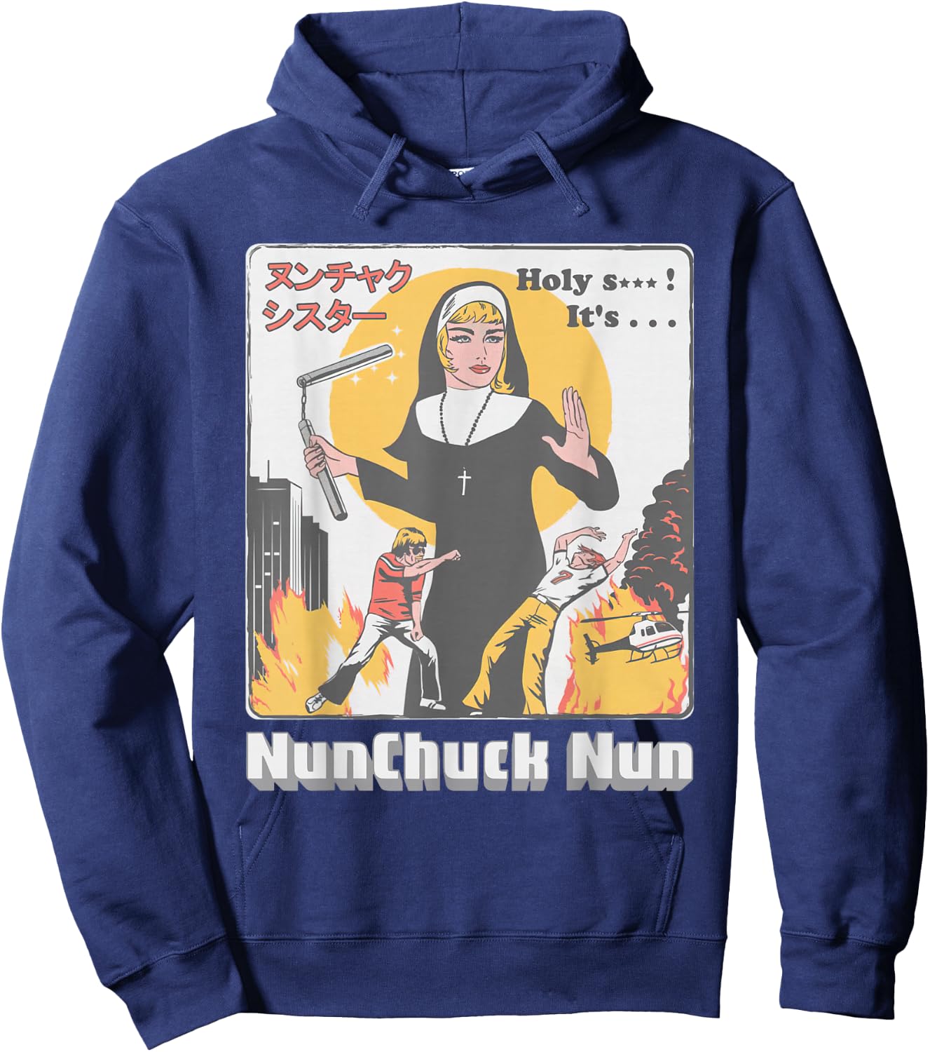 Nunchuck Nun Kungfu Hoodie - Hoodie | Navy