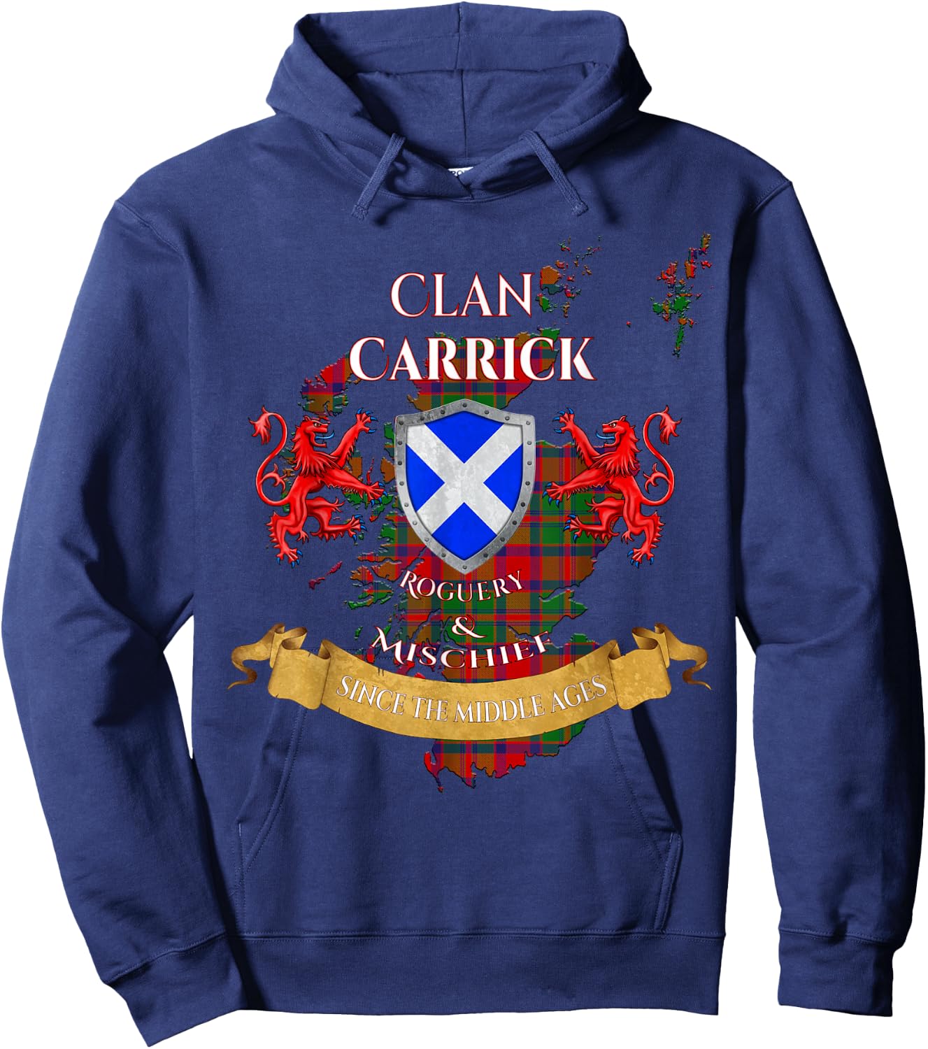 Carrick Scottish Family Clan Middle Ages Mischief Hoodie - Hoodie | Navy