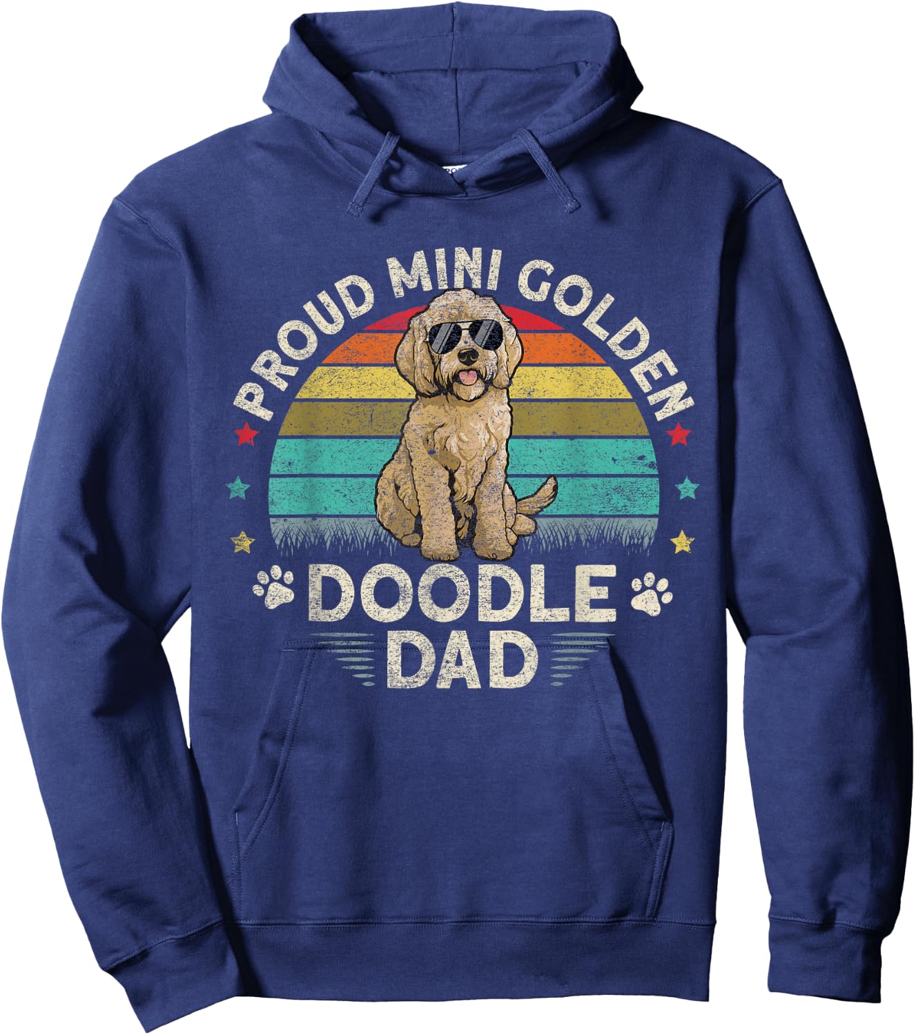 Mini Golden Doodle Plush Shoes Minidoodle Mini Goldendoodle Hoodie - Hoodie | Navy