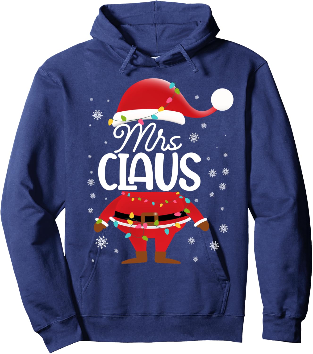Family Santa Mrs Claus Matching Christmas Women Mom Wife Hoodie - Hoodie | Navy
