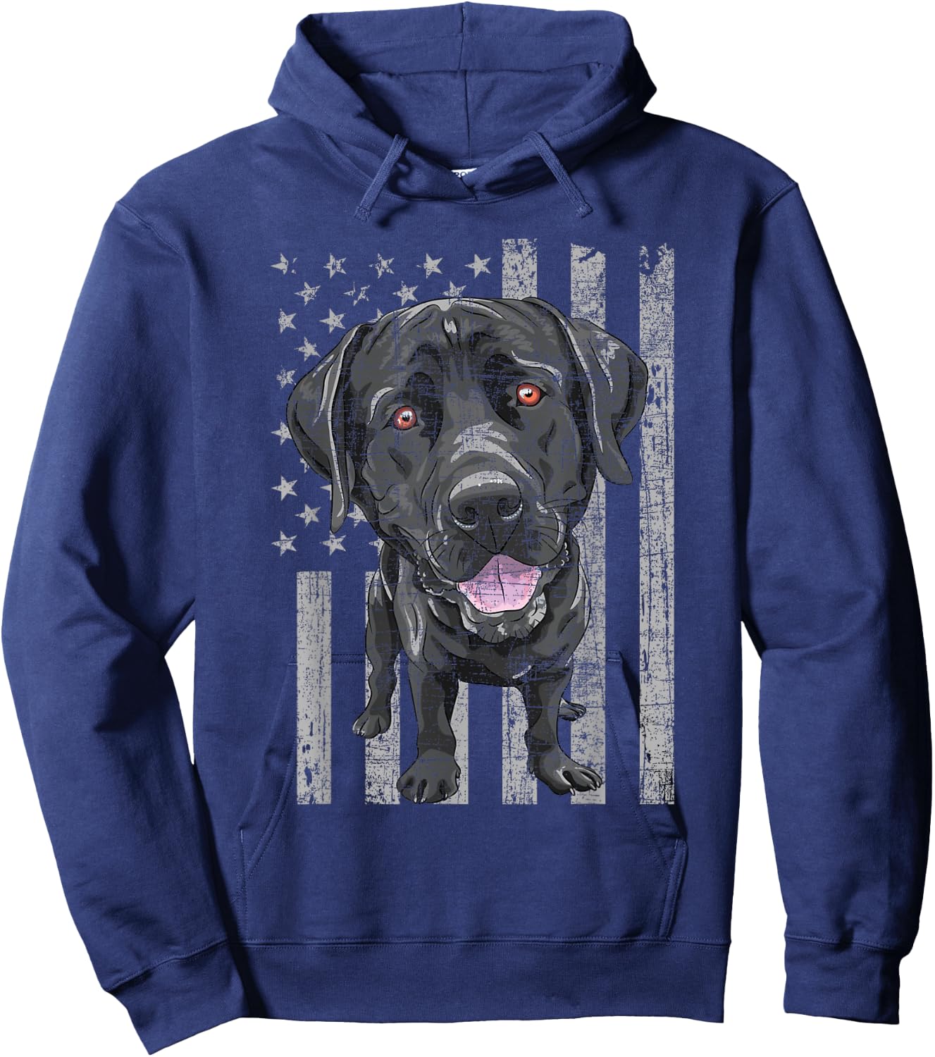 Patriotic Black Labrador - USA American Flag Dog Lover Hoodie - Hoodie | Navy