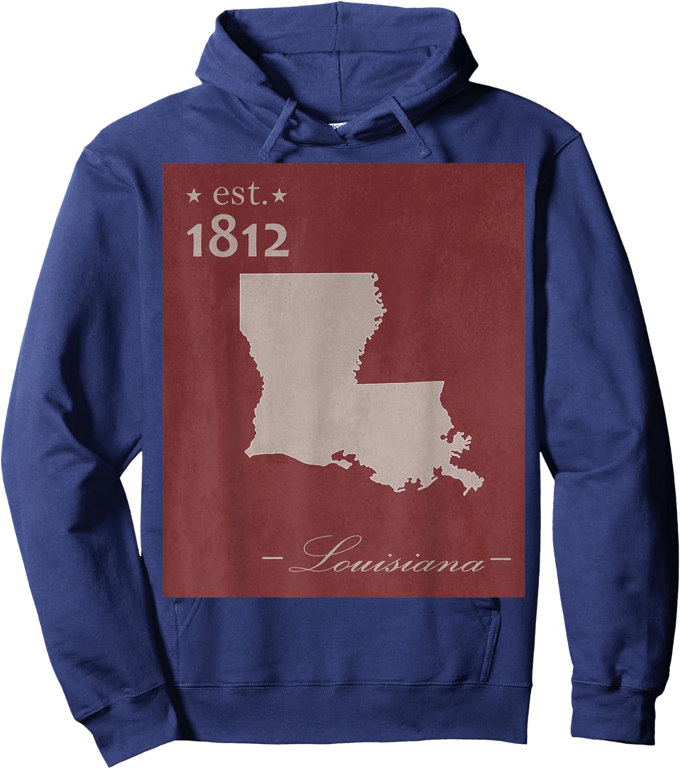 Louisiana LA Map Grunge Vintage State Graphic Women Men Hoodie - Hoodie | Navy