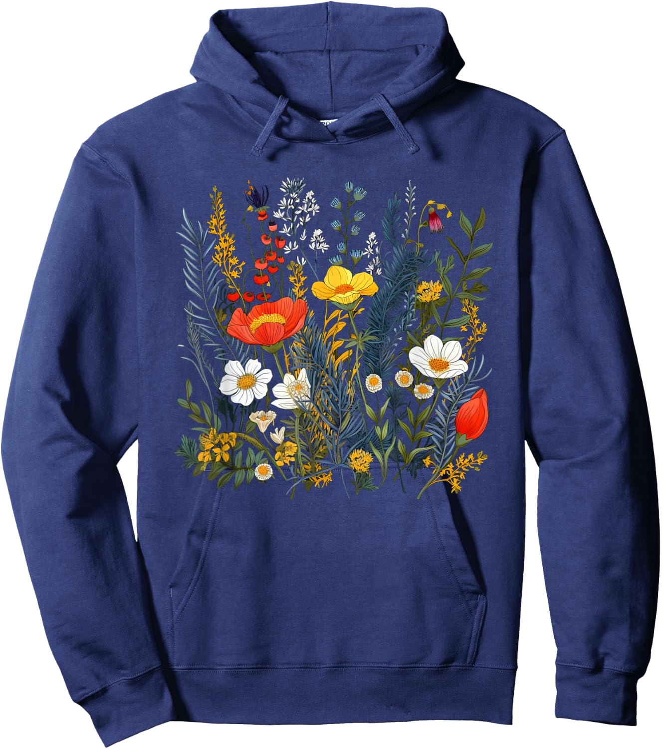 Summery colorful wild Flower for Flowers and Herbs Lovers Hoodie - Hoodie | Navy
