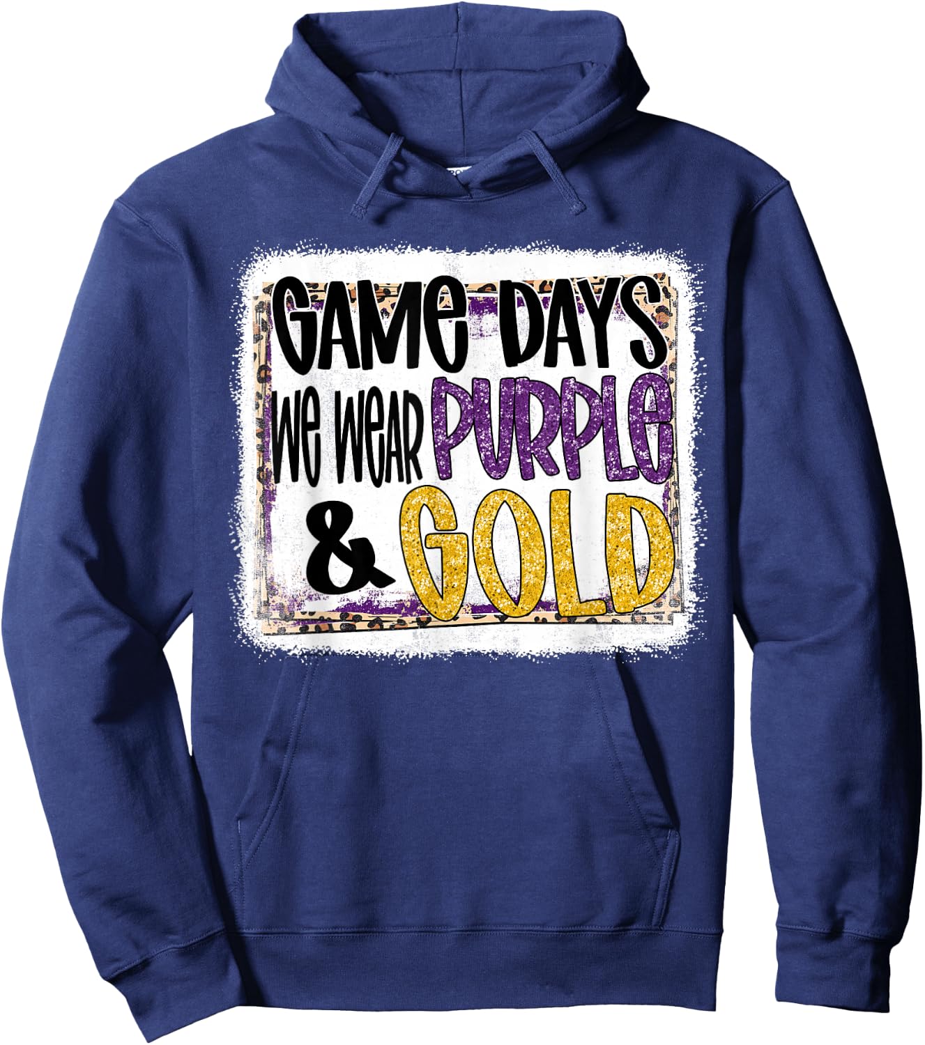 On Gameday Football We Wear Purple And Gold School Spirit Hoodie - Hoodie | Navy