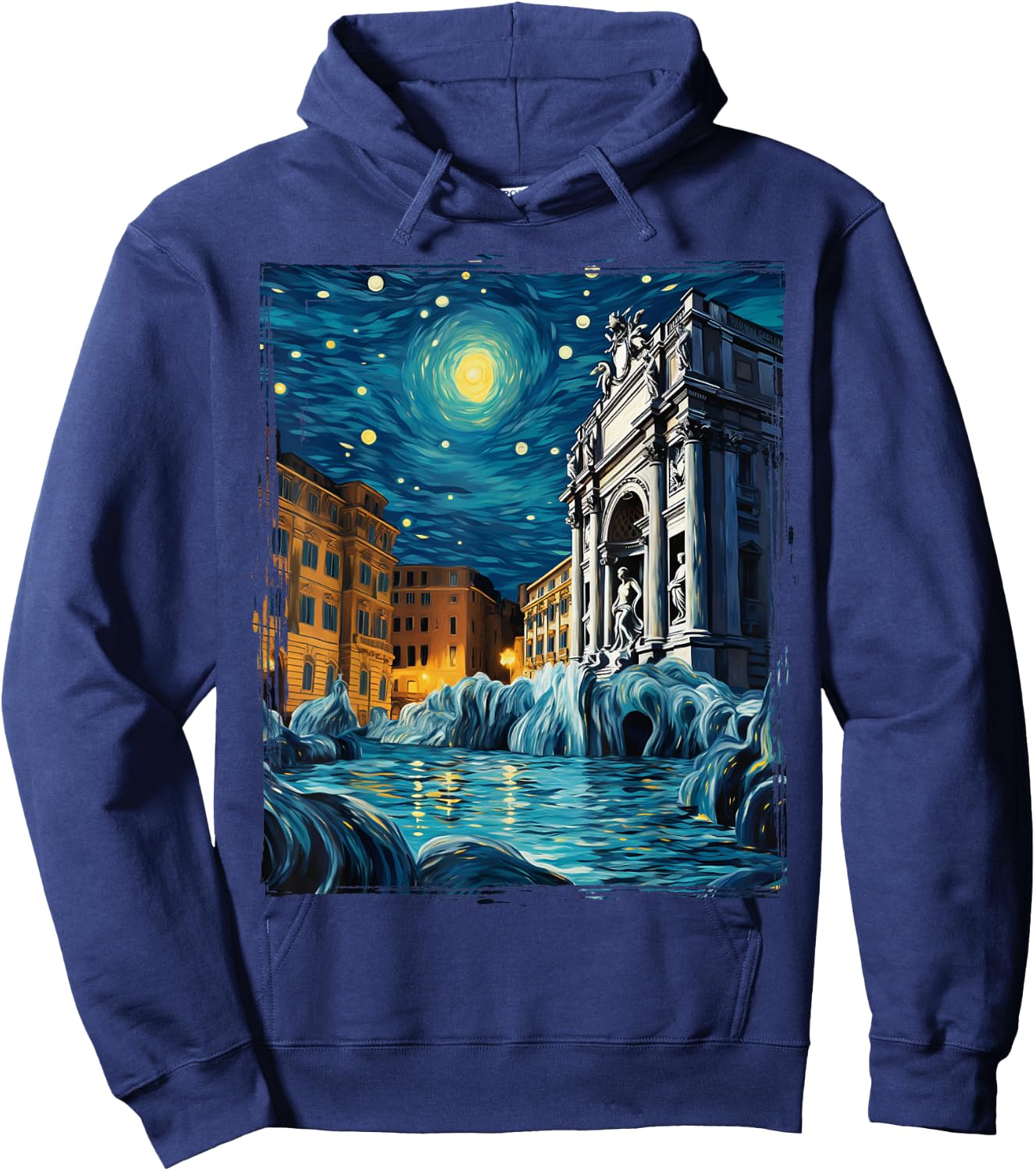 Cool Vintage Rome Italy Souvenir Rome Italy Trevi Fountain Hoodie - Hoodie | Navy