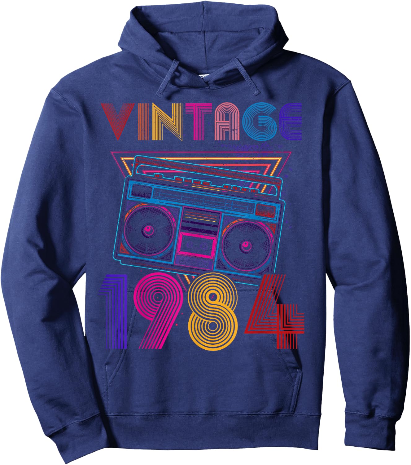 Classic Portable Stereo 1984 Music Lover Birthday Hoodie - Hoodie | Navy