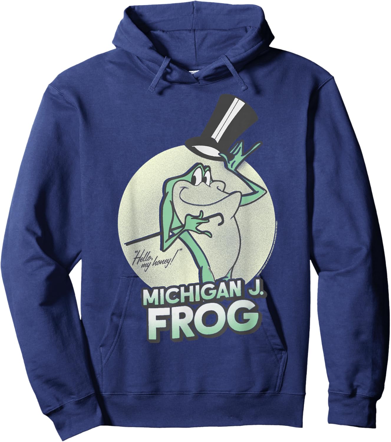 Looney Tunes Michigan J. Frog Classic Cartoon Iconic Logo Hoodie - Hoodie | Navy