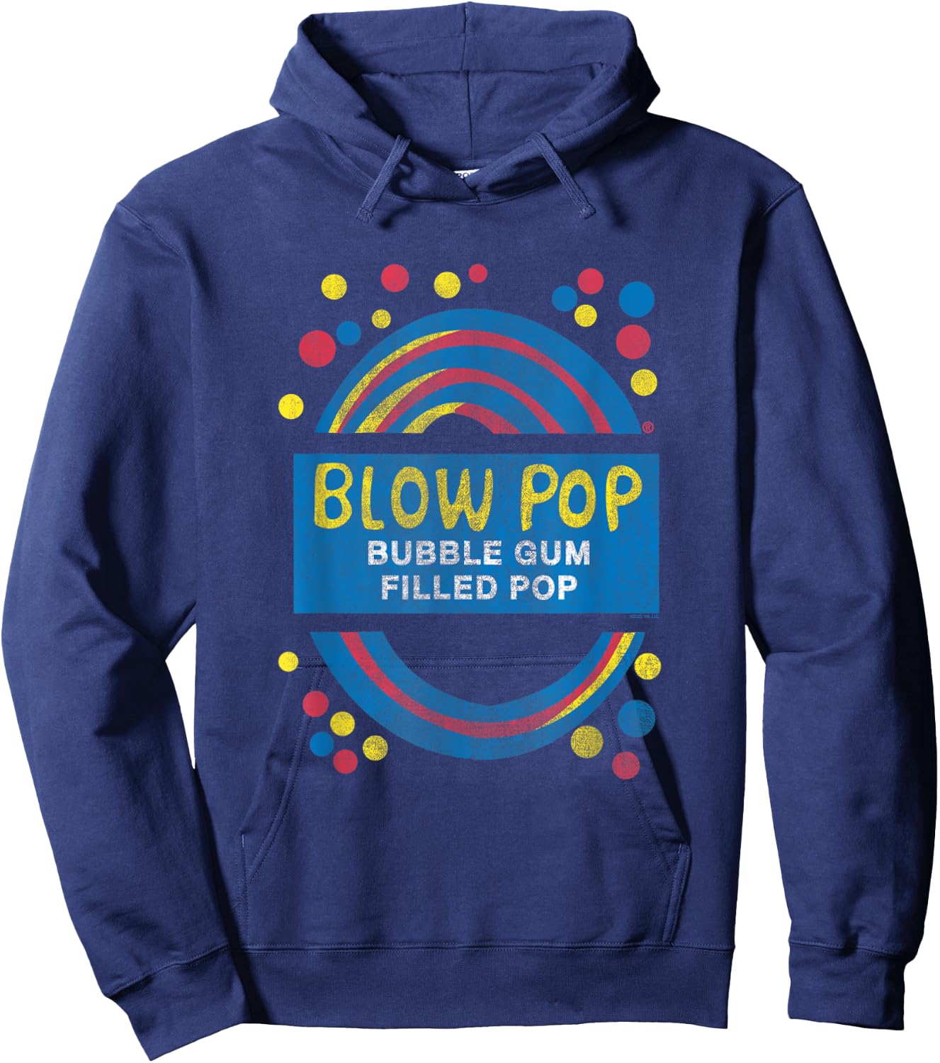 Charms Blow Pop Retro Wrapper Logo Sucker Candy Hoodie - Hoodie | Navy