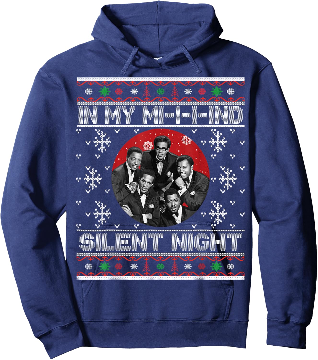 In My Mind Silent Night Ugly Christmas Xmas Family Sweater Hoodie - Hoodie | Navy