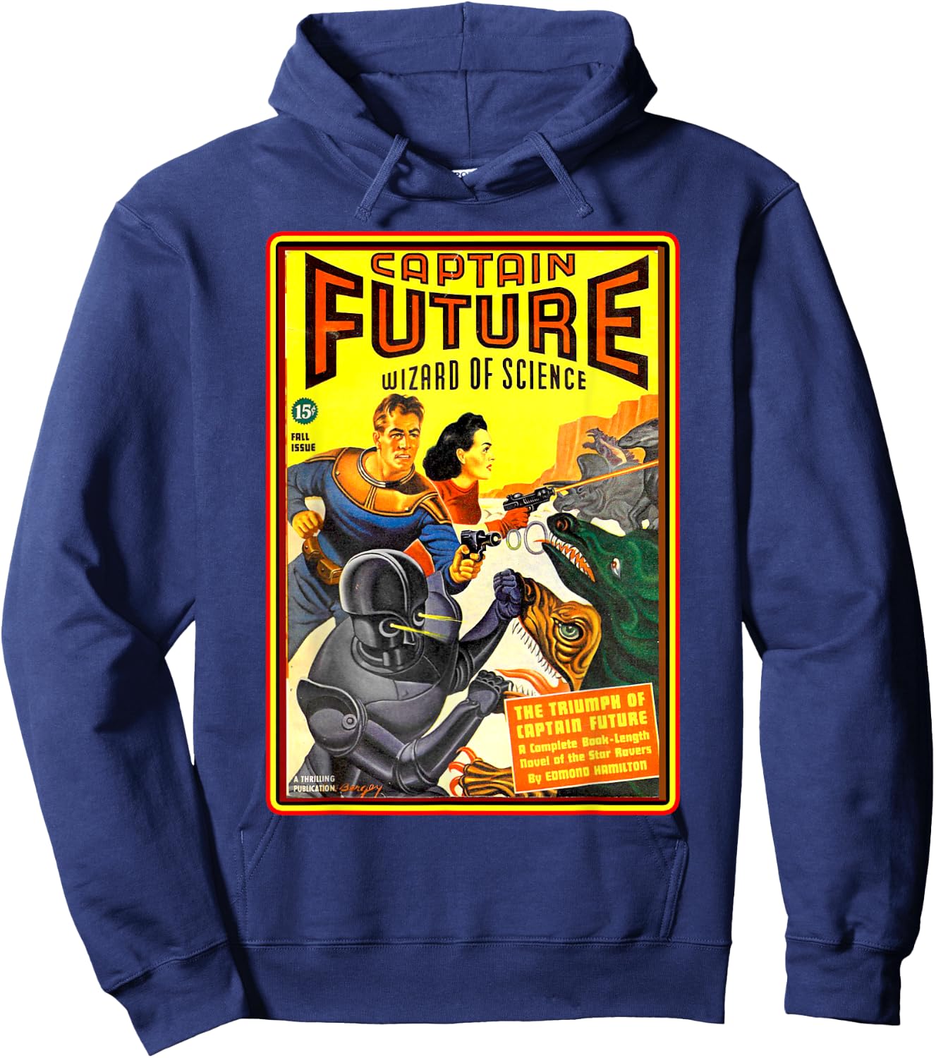 Retro Vintage Captain Future Comic Magazine Hoodie - Hoodie | Navy