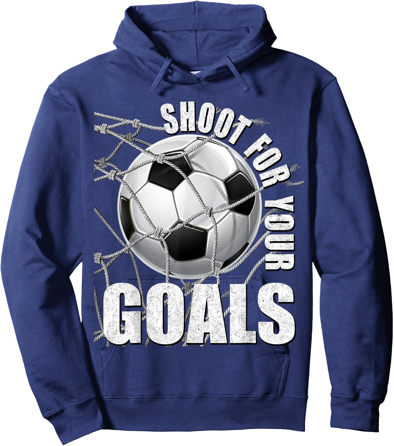 Shoot for Your Goals Kids Soccer Themed Motivational Teacher Hoodie - Hoodie | Navy