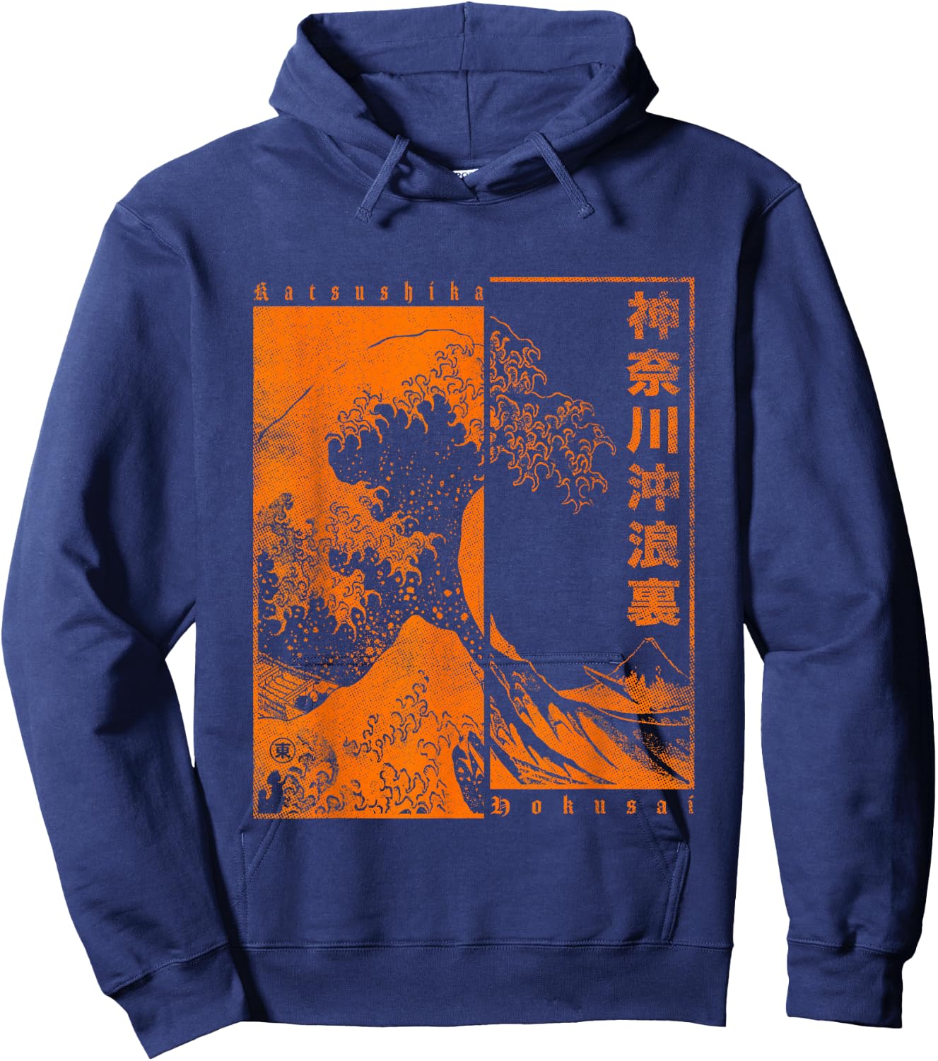 Japanese Wave Japan Style The Great Wave Off Kanagawa Hoodie - Hoodie | Navy