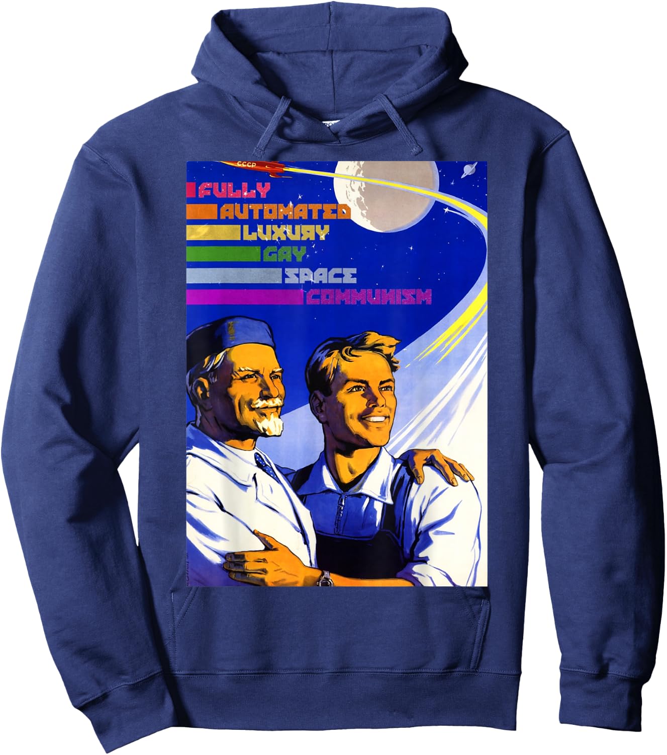 Fully Automated Luxury Gay Space Communism Photographic Hoodie - Hoodie | Navy