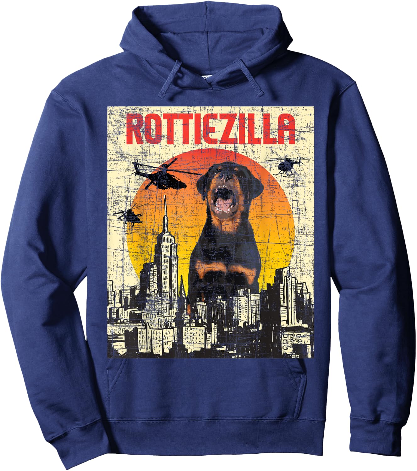 Rottiezilla - Rottweiler Pet Owner Puppy Lover Dog Breeder Women Kids Hoodie - Hoodie | Navy