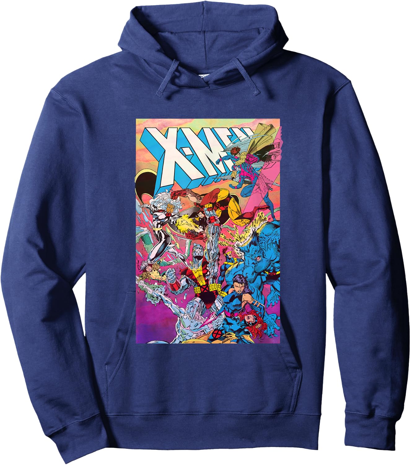 Marvel X-Men Internal Team Conflict All Out Fight Cover Hoodie - Hoodie | Navy