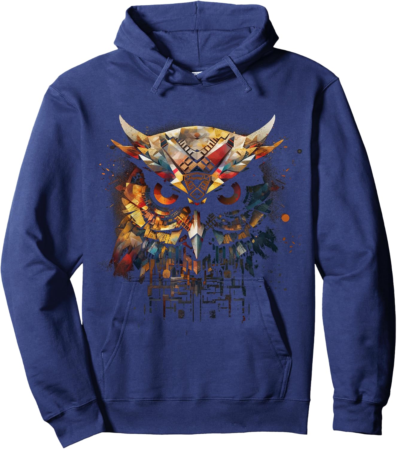 Owl artwork animal lovers - bird art animal owl Hoodie - Hoodie | Navy