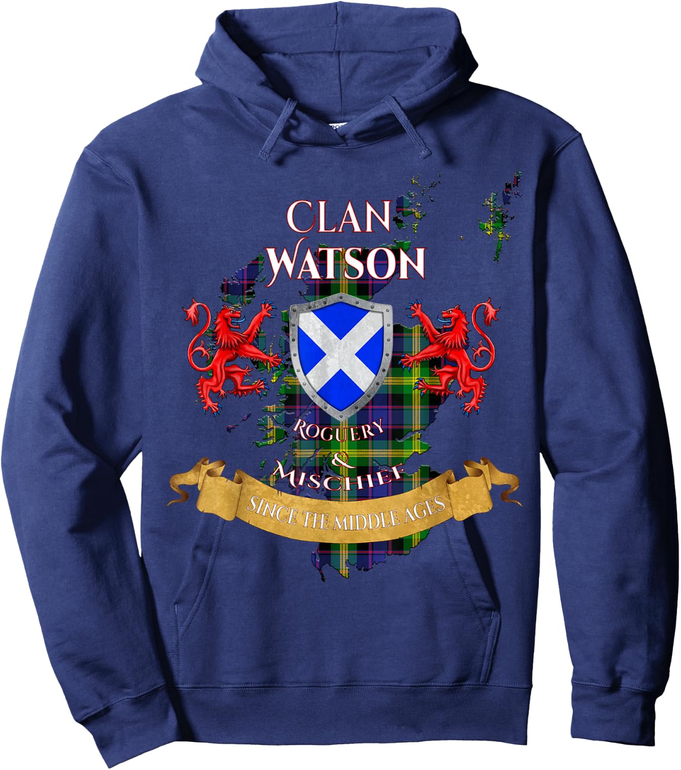 Watson Scottish Family Clan Middle Ages Mischief Hoodie - Hoodie | Navy