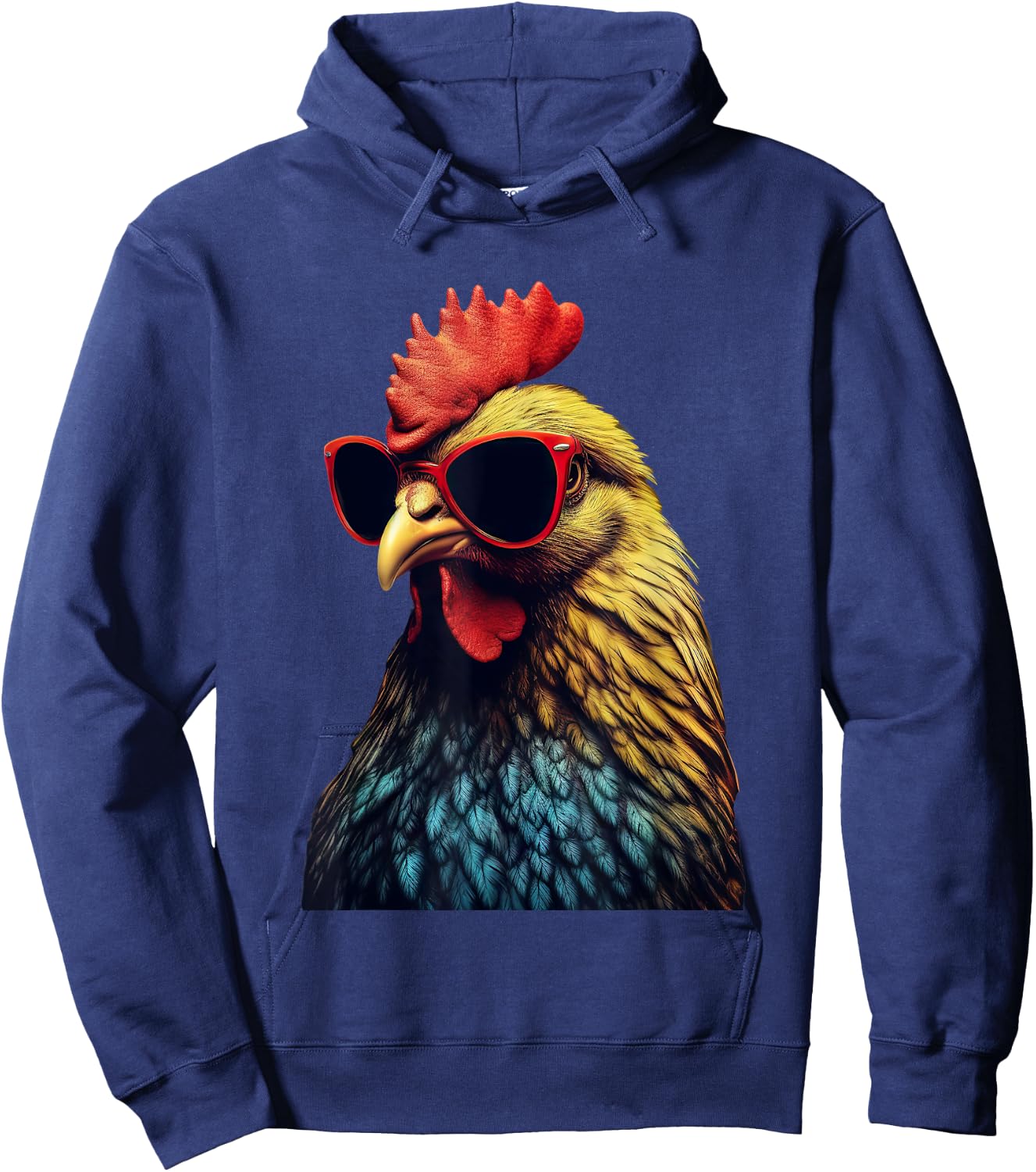 Funny Farm Cicken Animals gift Retro Vintage Chicken Cool Rooster Wearing Sunglasses -Kids Hoodie - Hoodie | Navy