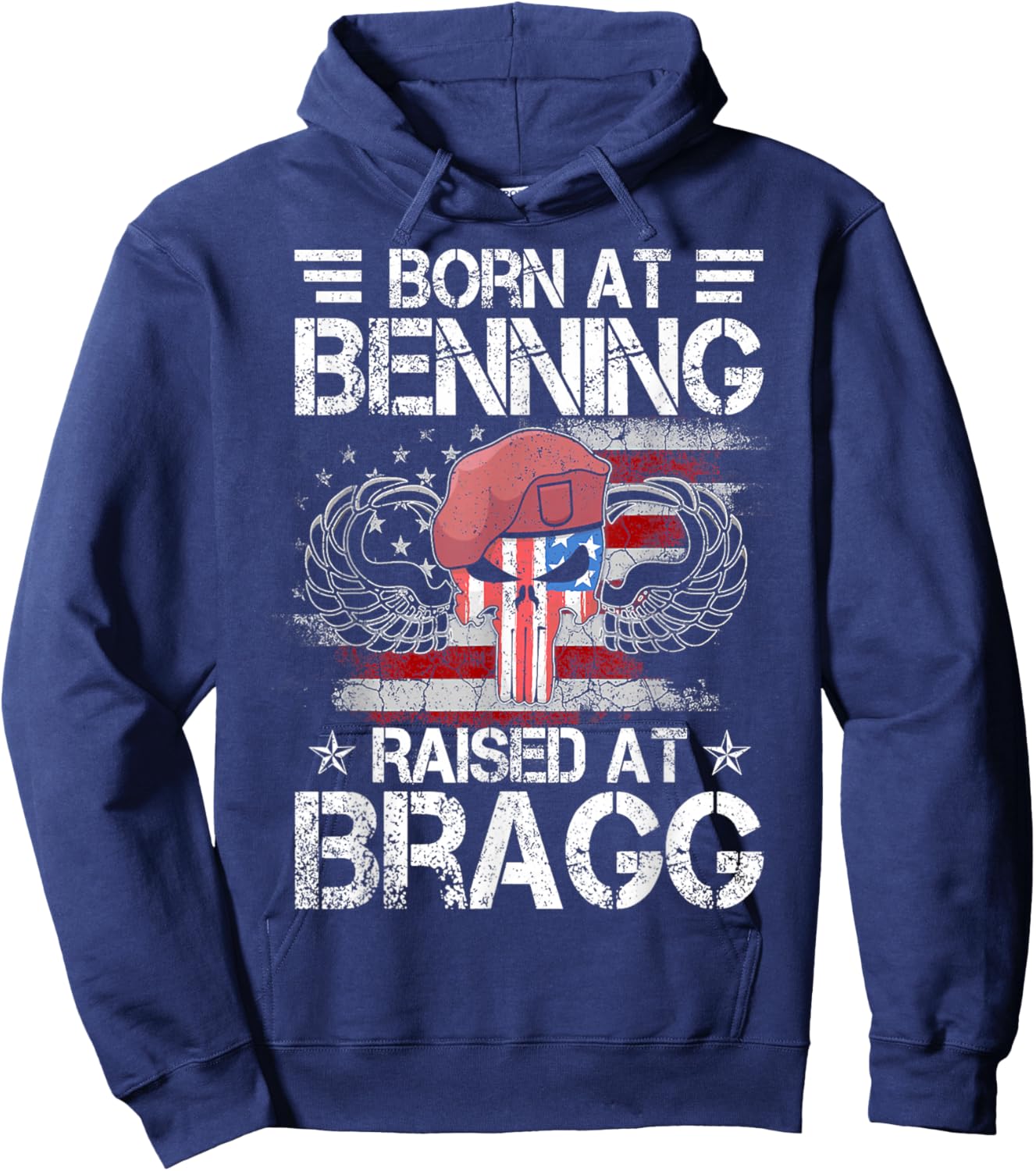 82nd Airborne Division Born At Ft Benning Raised Fort Bragg Hoodie - Hoodie | Navy