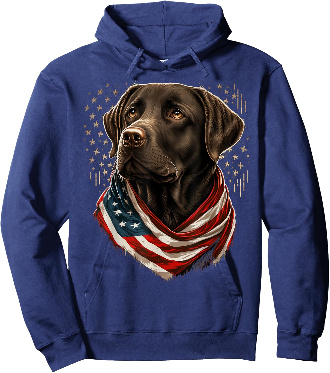USA 4th Of July brown Patriotic American Labrador Retriever Hoodie - Hoodie | Navy