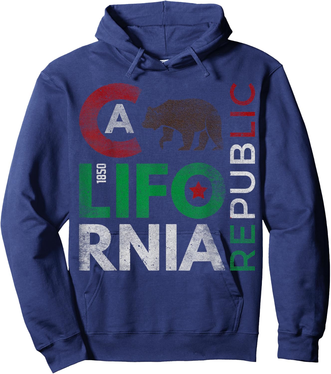 California State CA Cali California Republic The West Coast Hoodie - Hoodie | Navy