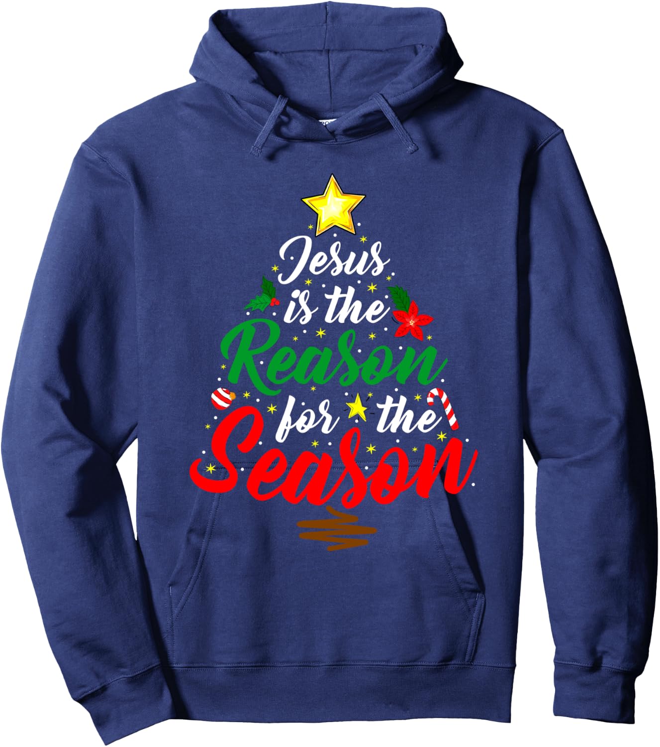 Christian Jesus The Reason Christmas Tree Xmas Religious Hoodie - Hoodie | Navy