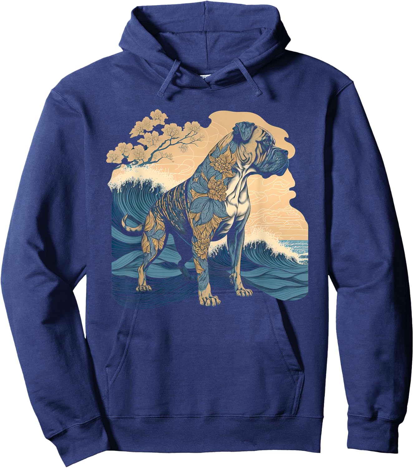 Surrealism Japanese Painting Presa Canario dog Women Kids Hoodie - Hoodie | Navy