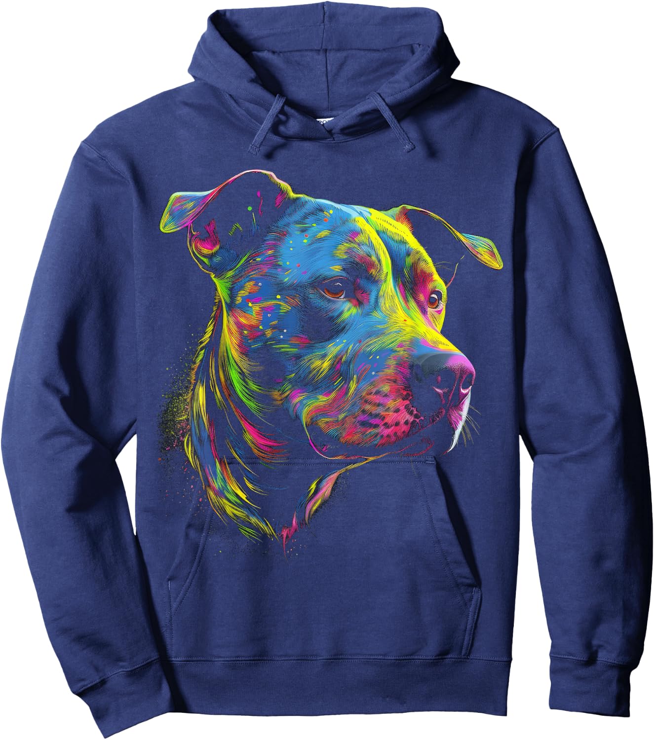 Pit Bull Mom Dog Lover Colorful Artistic Pitbull Owner Women Hoodie - Hoodie | Navy