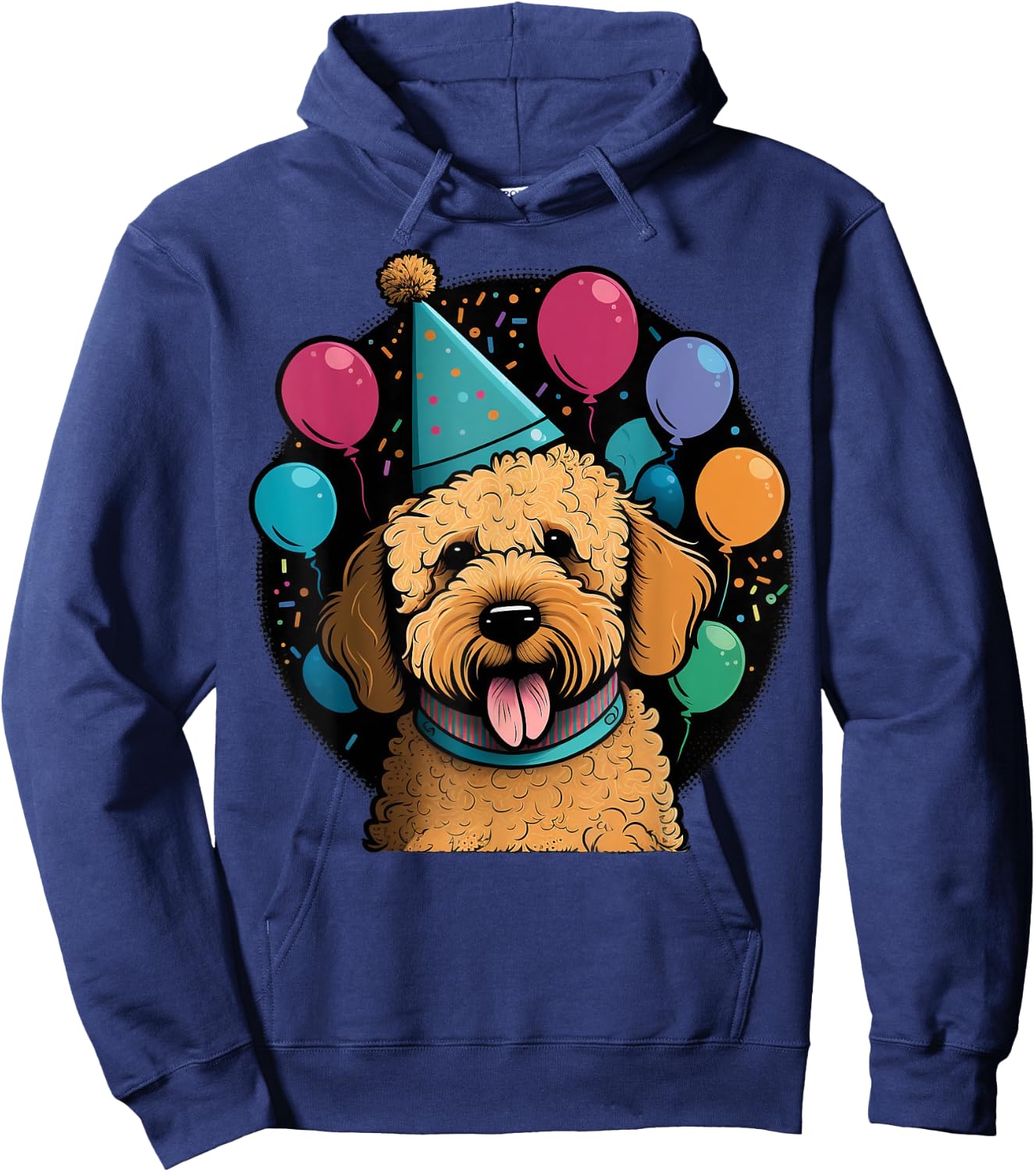 Celebration Goldendoodle Birthday Party Golden Doodle Hoodie - Hoodie | Navy